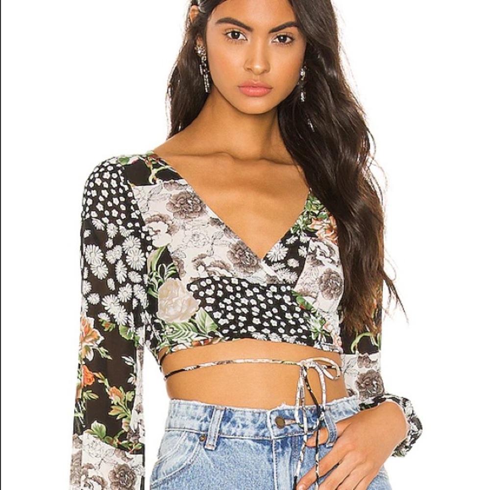 superdown Floral Wrap Top